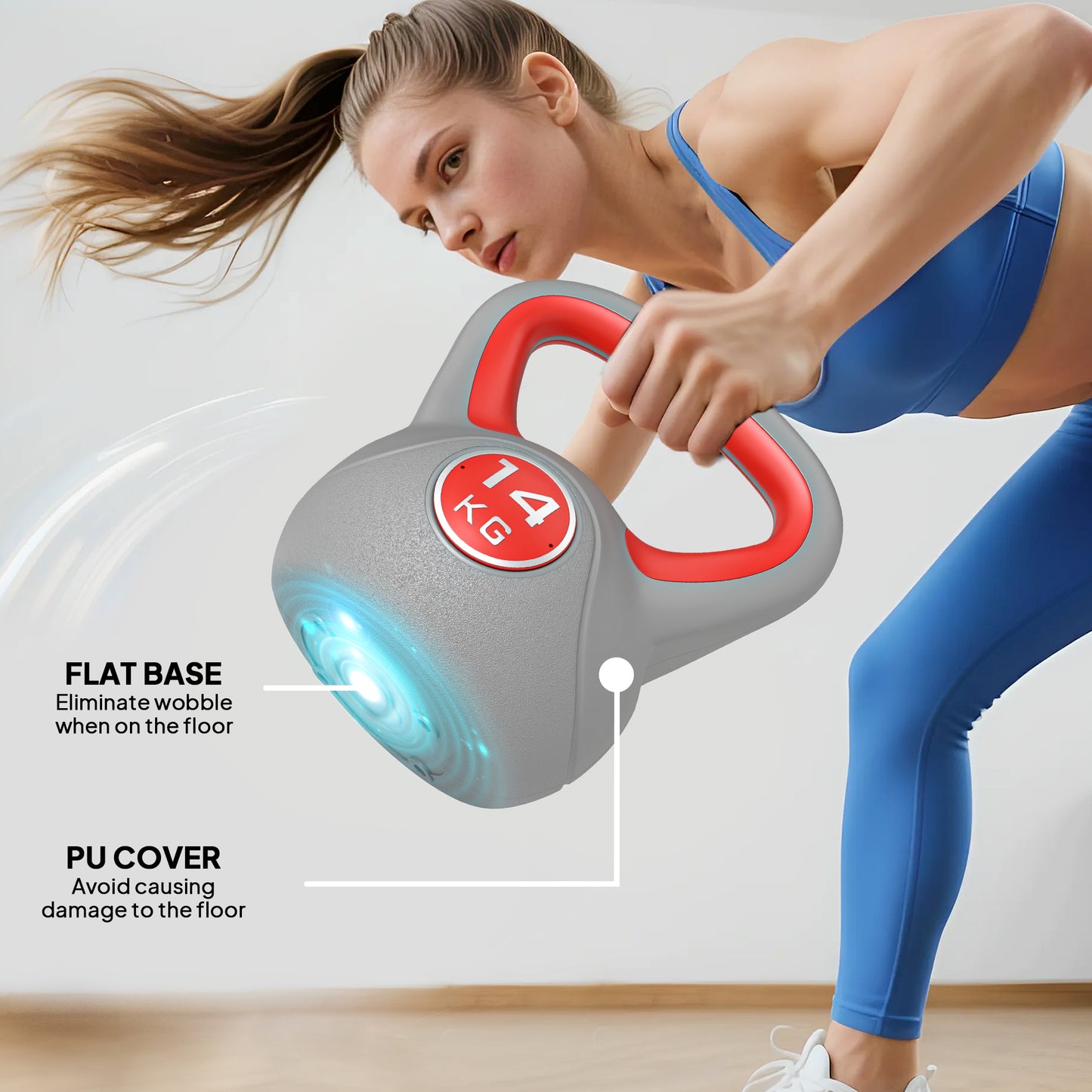 SPORTNOW Kettlebell, 14kg Kettle Bells with Handle for Home Gym Weight Lifting and Strength Training, Red and Grey