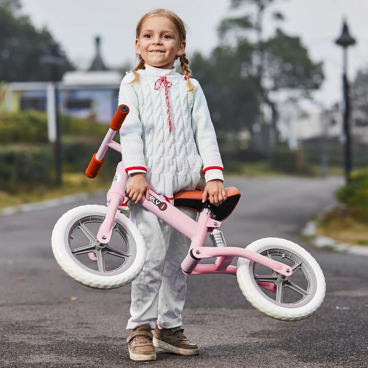 12" Kids Balance Bike No Pedal Bicycle EVA Tire Adjustable Seat Toddler Training Bike W/ Shock Absorber 2 - 5 Years Gift for Boys Girls Pink