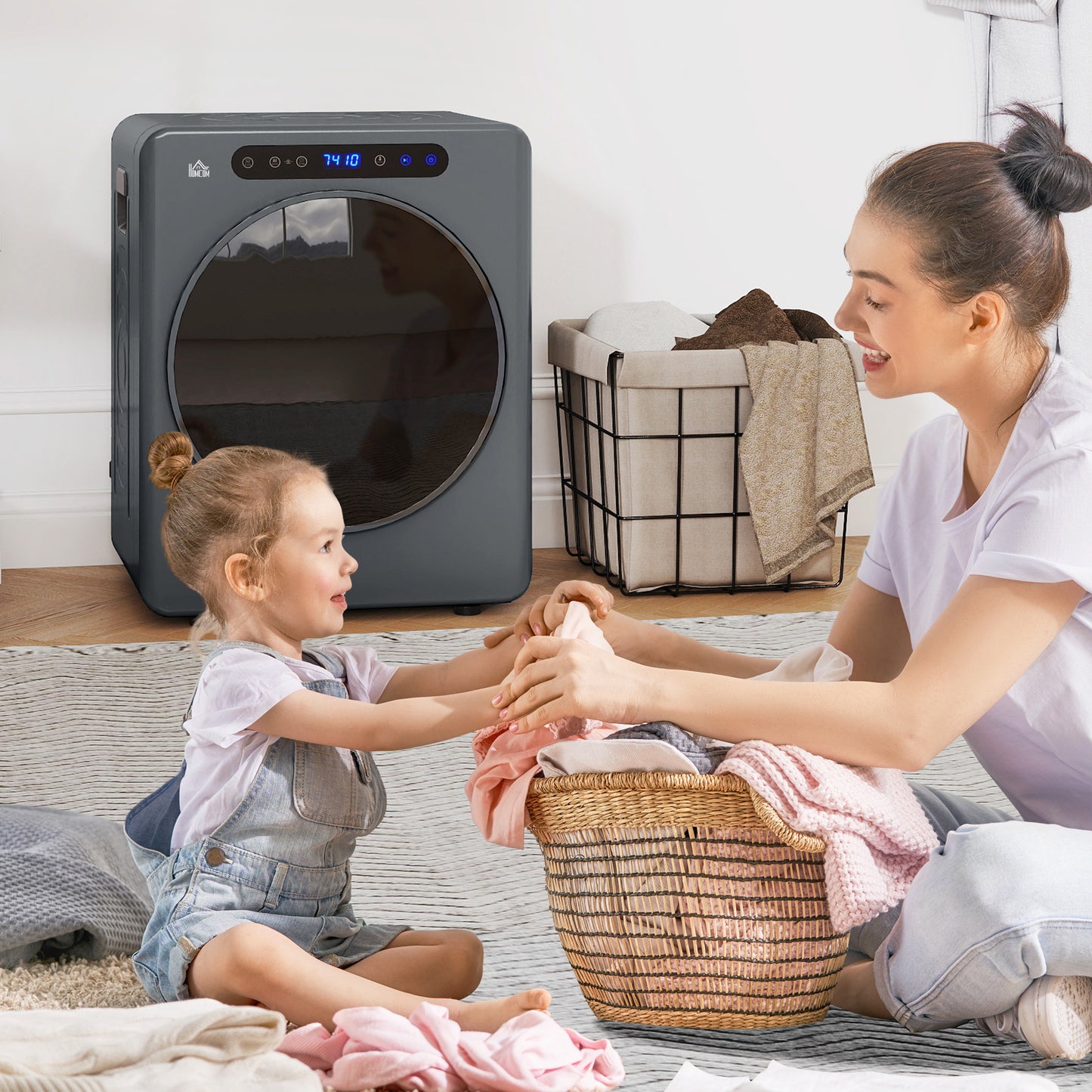 HOMCOM 4kg Compact 40-60  Tumble Dryer - Grey