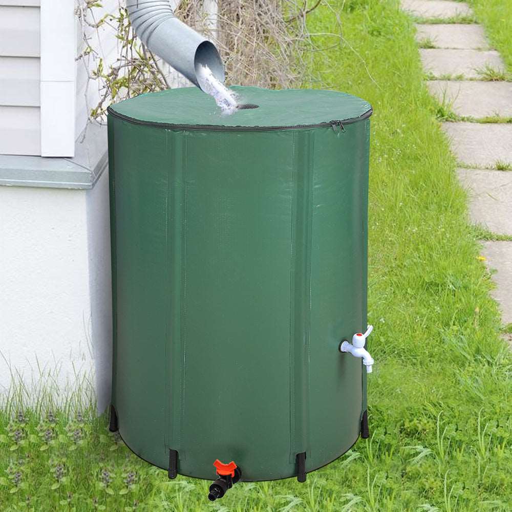 100 Gallon Folding Rain Barrel Water Collector Green