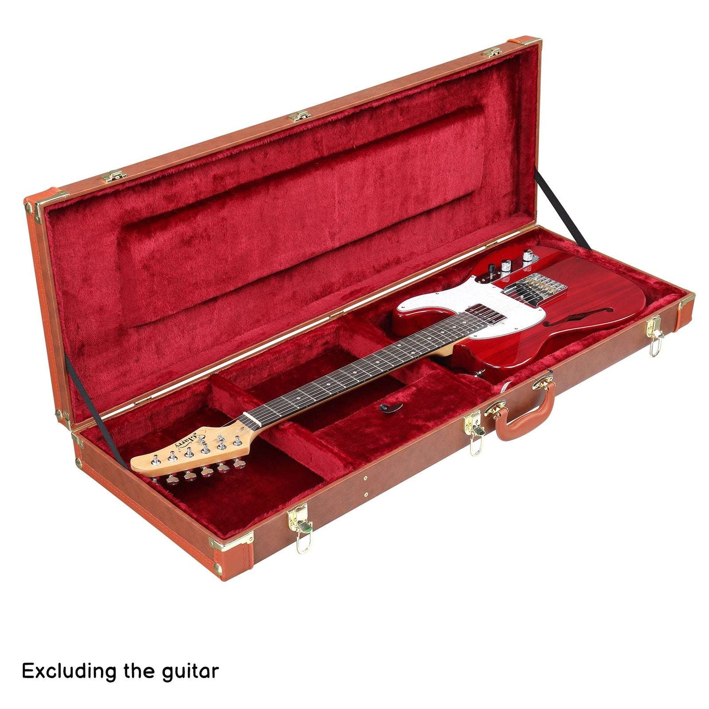 Electric Guitar Square PU Hard Case Fits ST TL Burning fire 170 Style Electric Guitar Brown