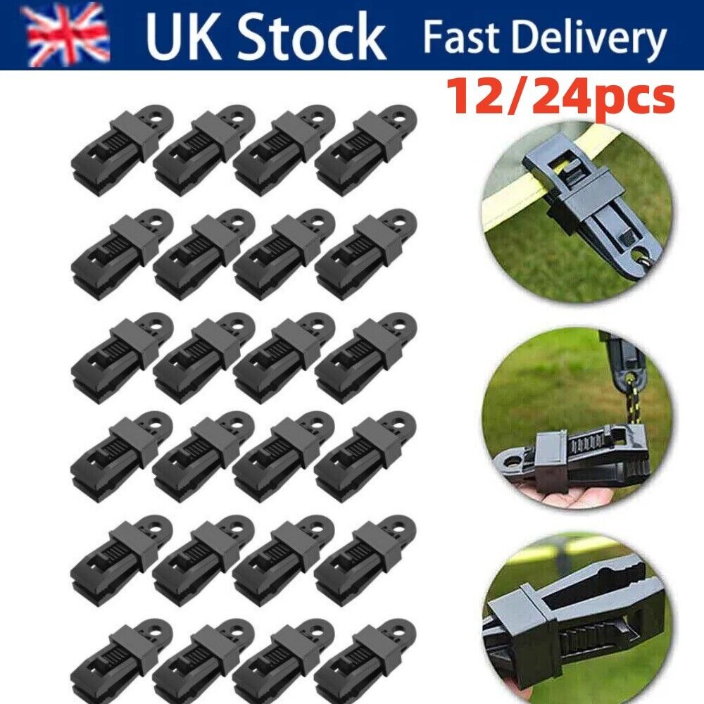 12 x Adjustable Heavy Duty Lock Grip for Tarp & Shade Cloth Tarp Tent Clips
