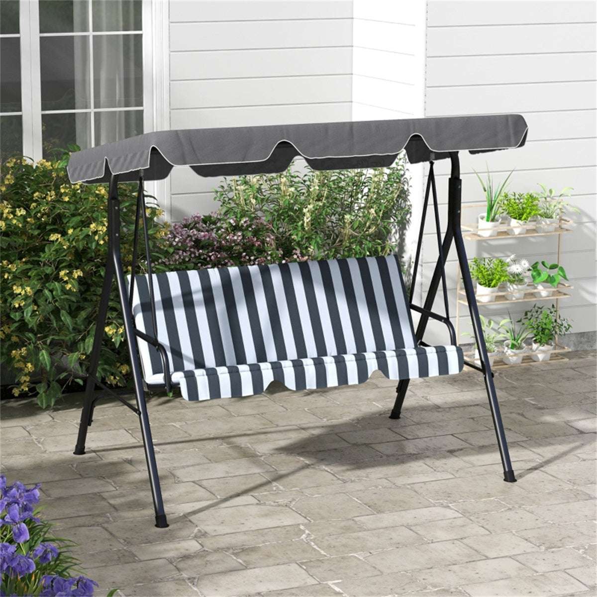 Swing Chair-Grey Stripe