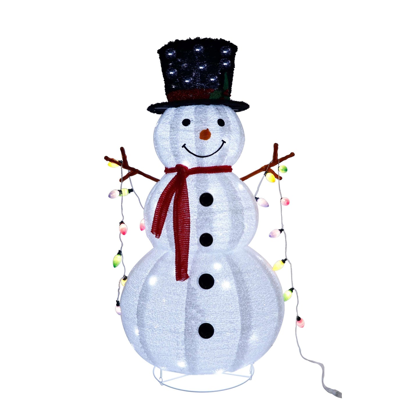 4ft 100LED 20 Lanterns Cashmere Fabric Retractable Snowman Garden Snowman Decoration