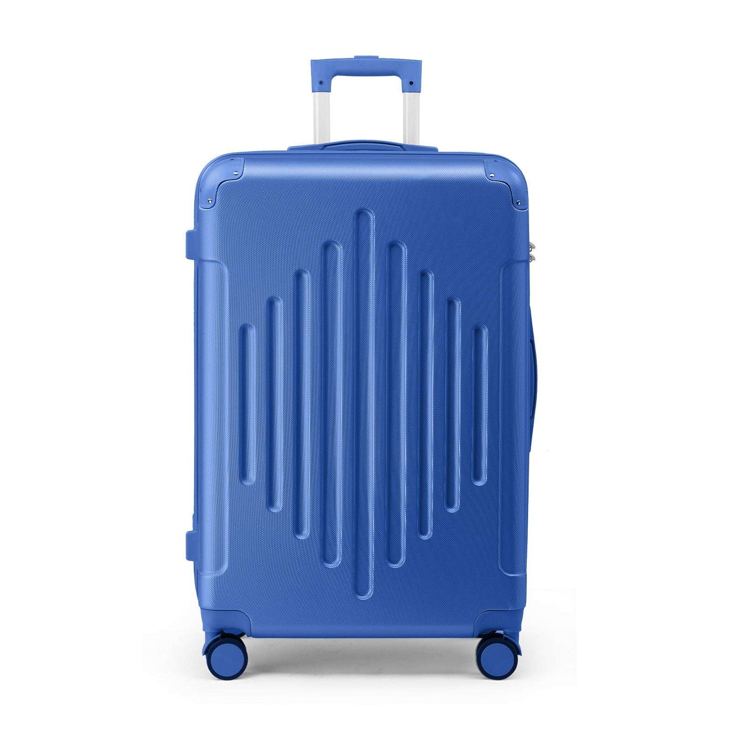 20-inch ABS Hard Shell Suitcase with Diamond Pattern - Navy Blue