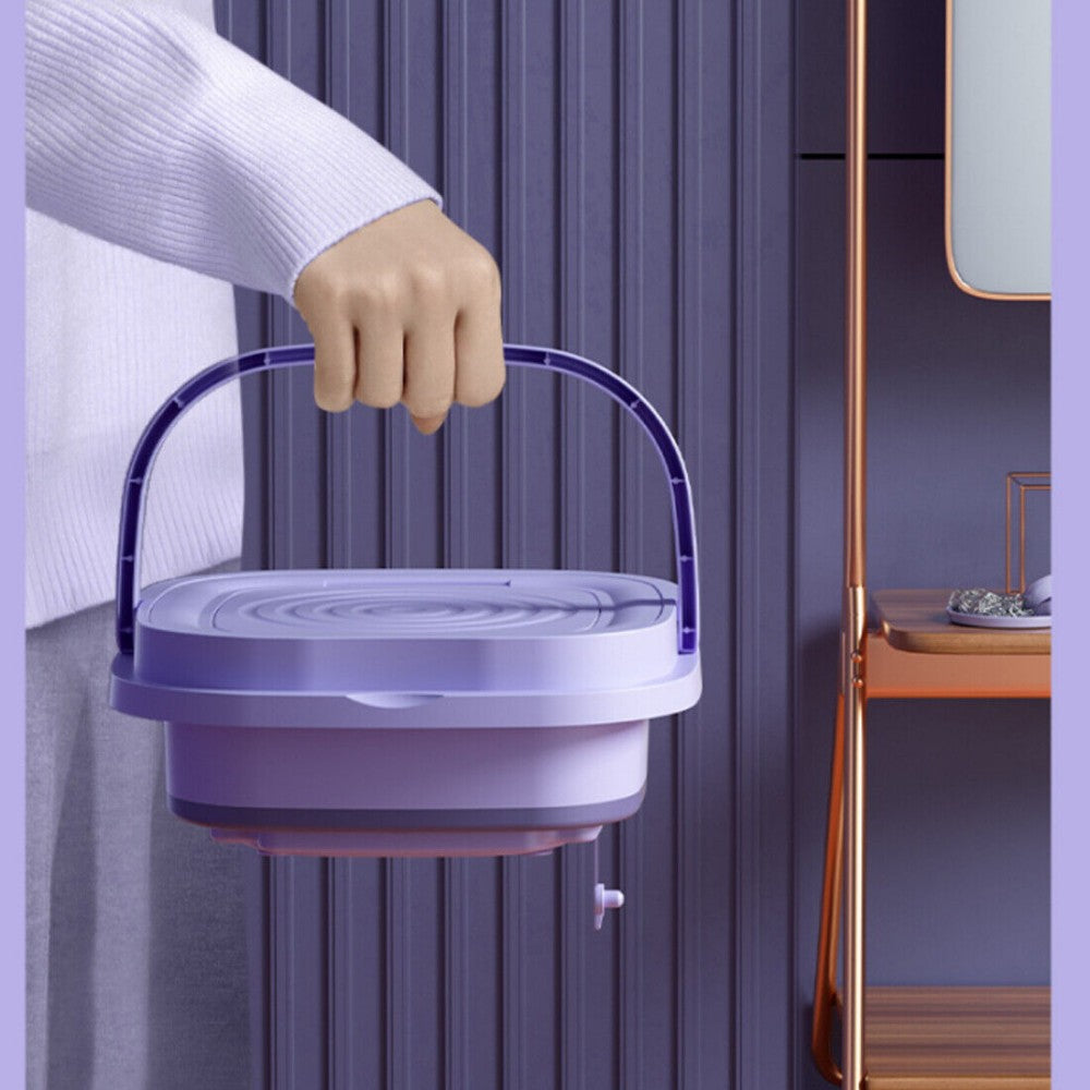 8L Portable Washing Machine Mini Washer Foldable Washer and Spin Dryer Travel UK Purple