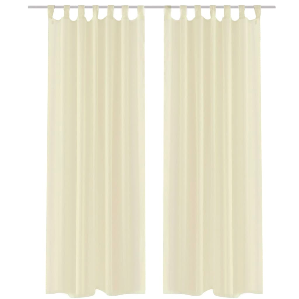 Cream Sheer Curtain 140 x 245 cm 2 pcs