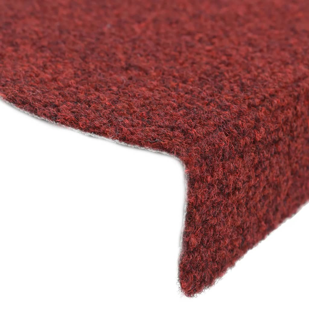 Self-adhesive Stair Mats 5 pcs Red 65x21x4 cm Needle Punch