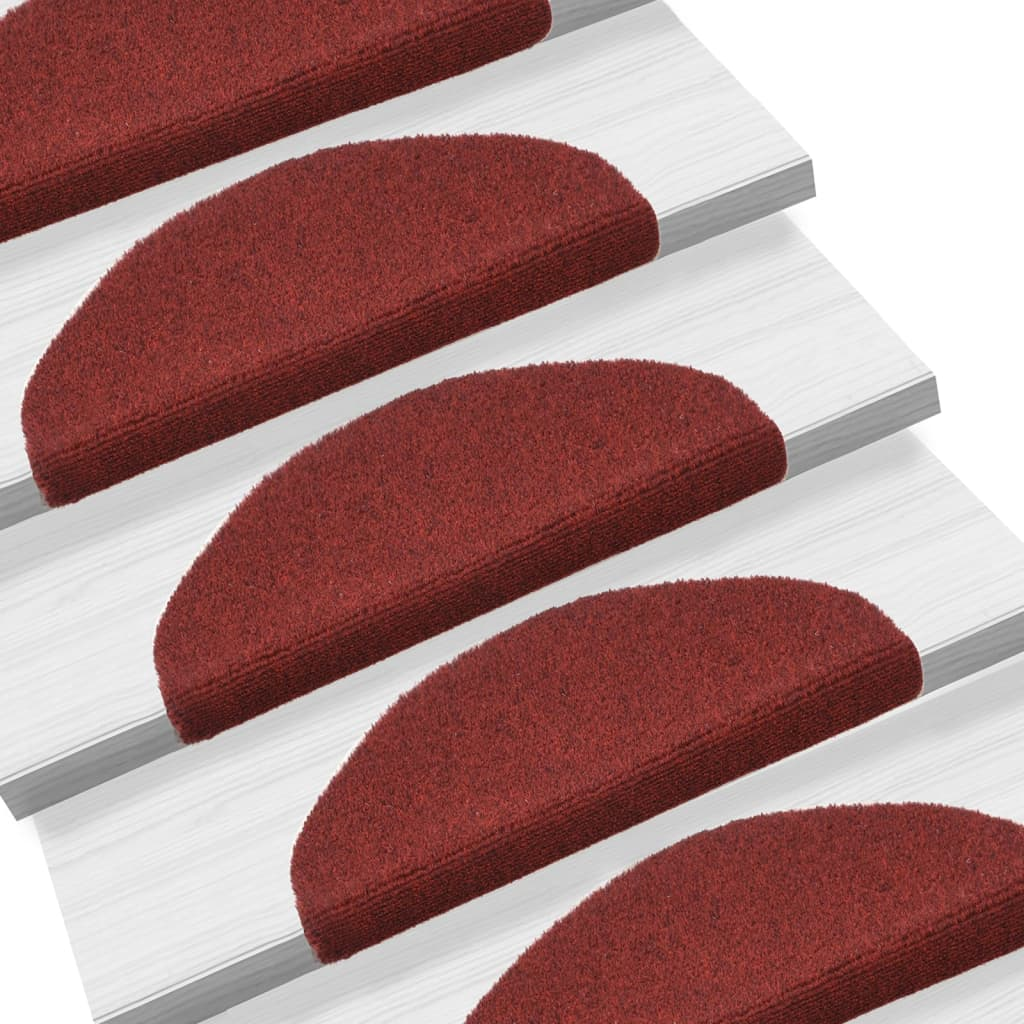 Self-adhesive Stair Mats 5 pcs Red 65x21x4 cm Needle Punch