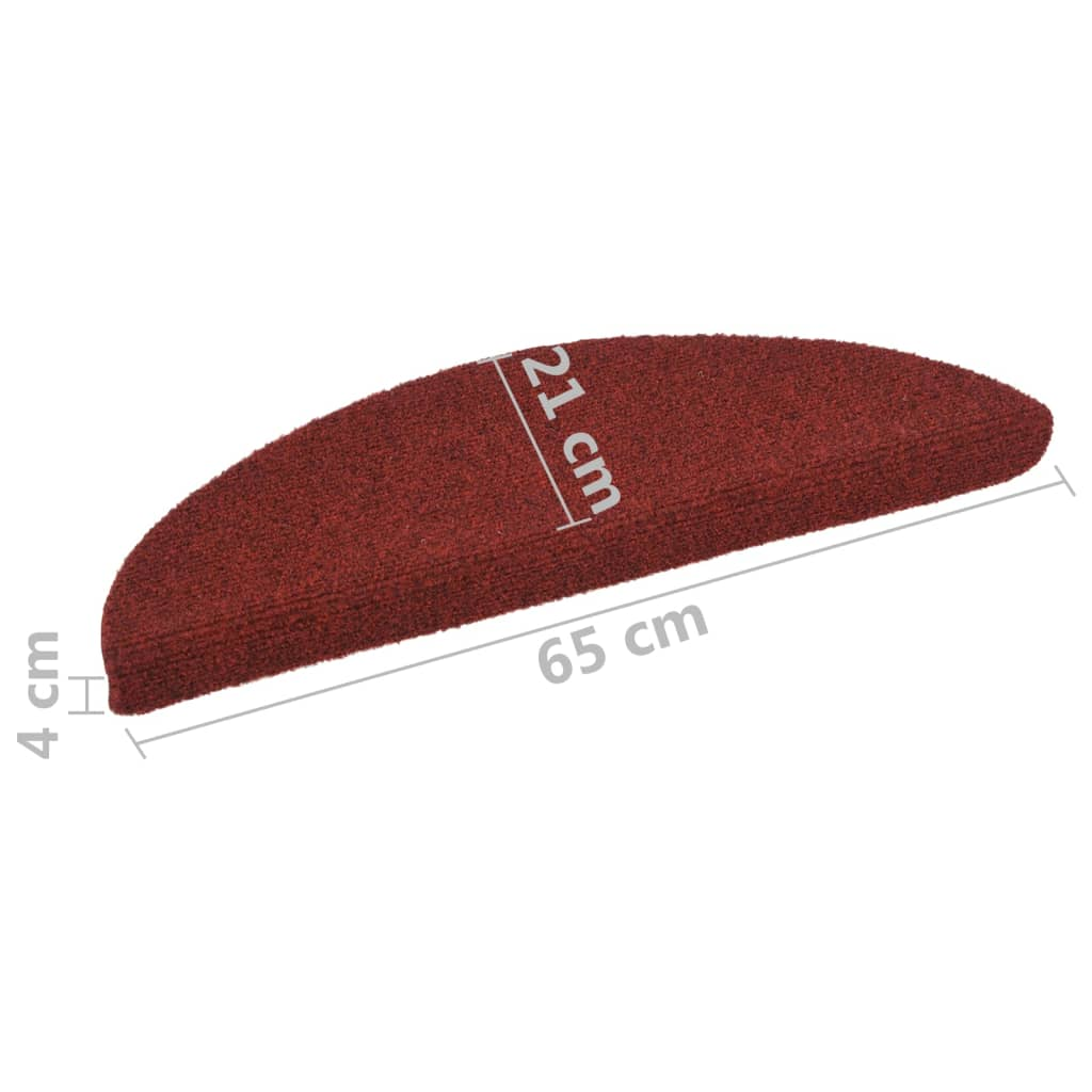 Self-adhesive Stair Mats 5 pcs Red 65x21x4 cm Needle Punch