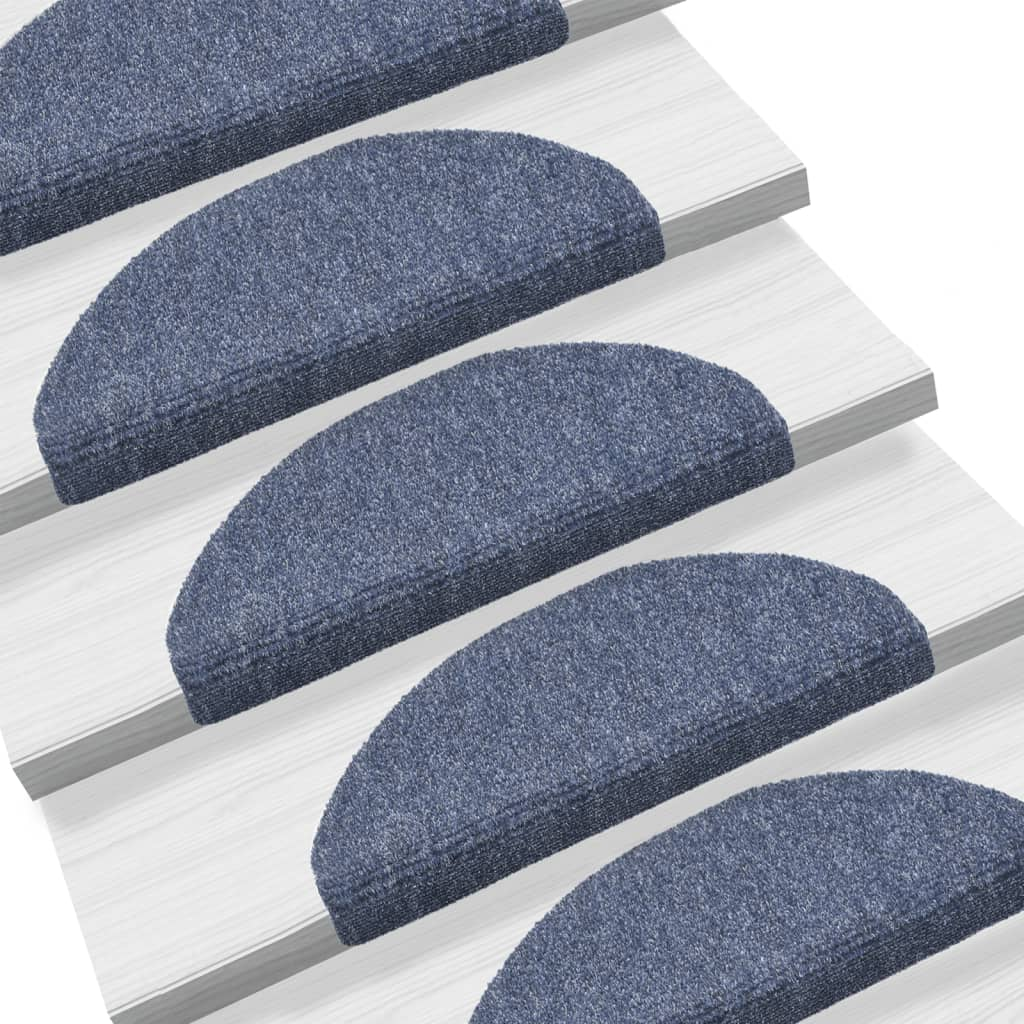 Self-adhesive Stair Mats 5 pcs Blue 65x21x4 cm Needle Punch