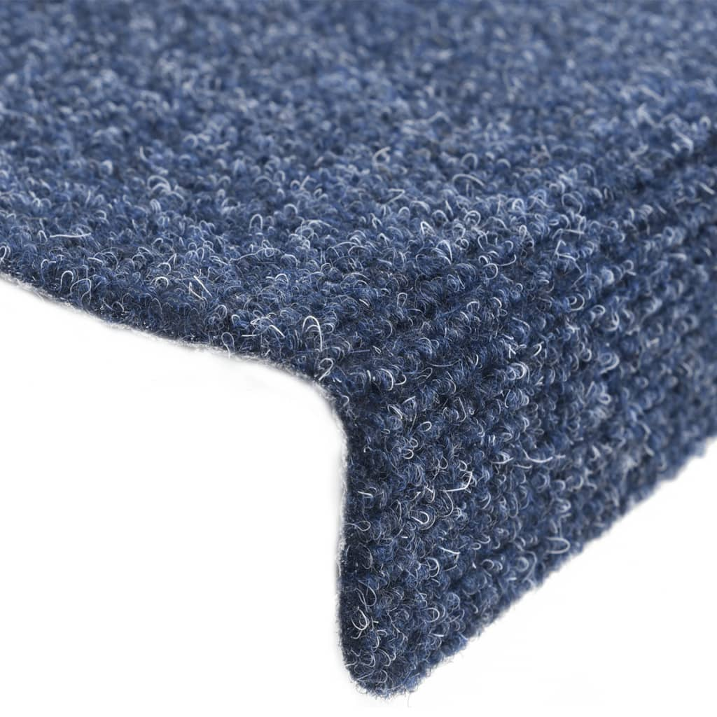 Self-adhesive Stair Mats 5 pcs Blue 65x21x4 cm Needle Punch