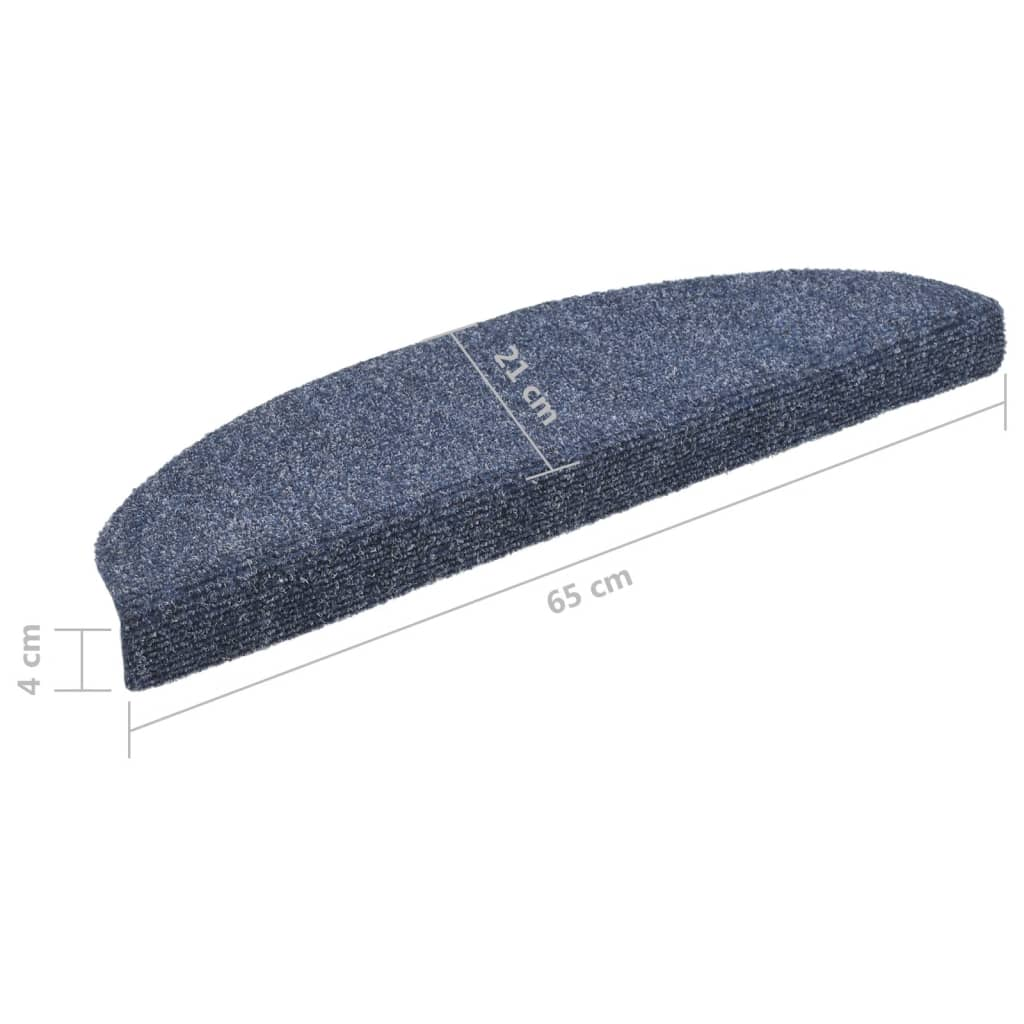 Self-adhesive Stair Mats 5 pcs Blue 65x21x4 cm Needle Punch