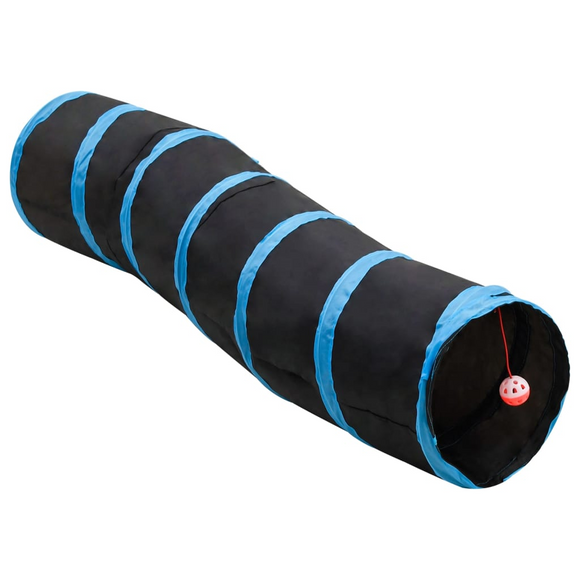 S-shaped Cat Tunnel Black and Blue 122 cm Polyester
