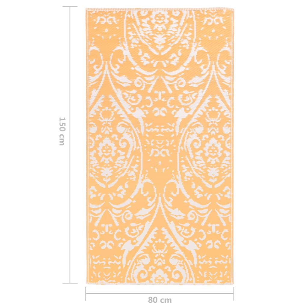 vidaXL Outdoor Carpet Orange and White 80x150 cm PP