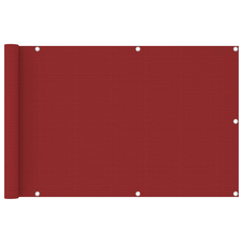 vidaXL Balcony Screen Red 90x400 cm HDPE