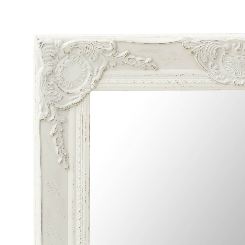 vidaXL Wall Mirror Baroque Style 50x60 cm White