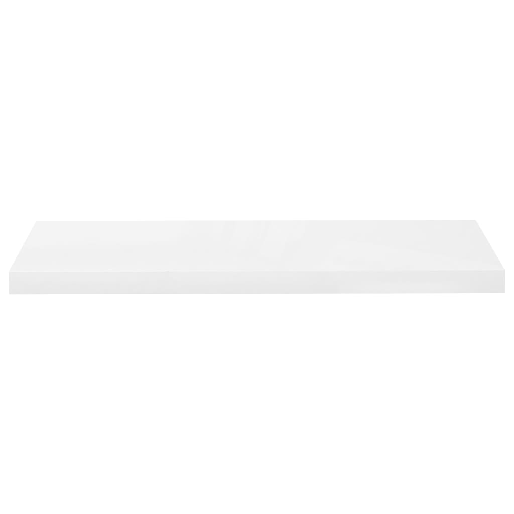 vidaXL Floating Wall Shelf High Gloss White 80x23.5x3.8 cm MDF