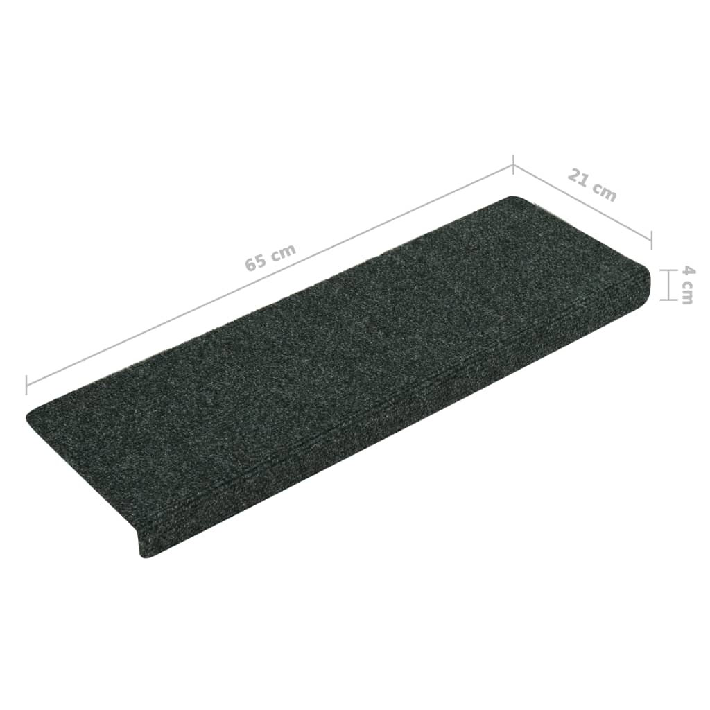 vidaXL Stair Mats 15 pcs Needle Punch 65x21x4 cm Brown