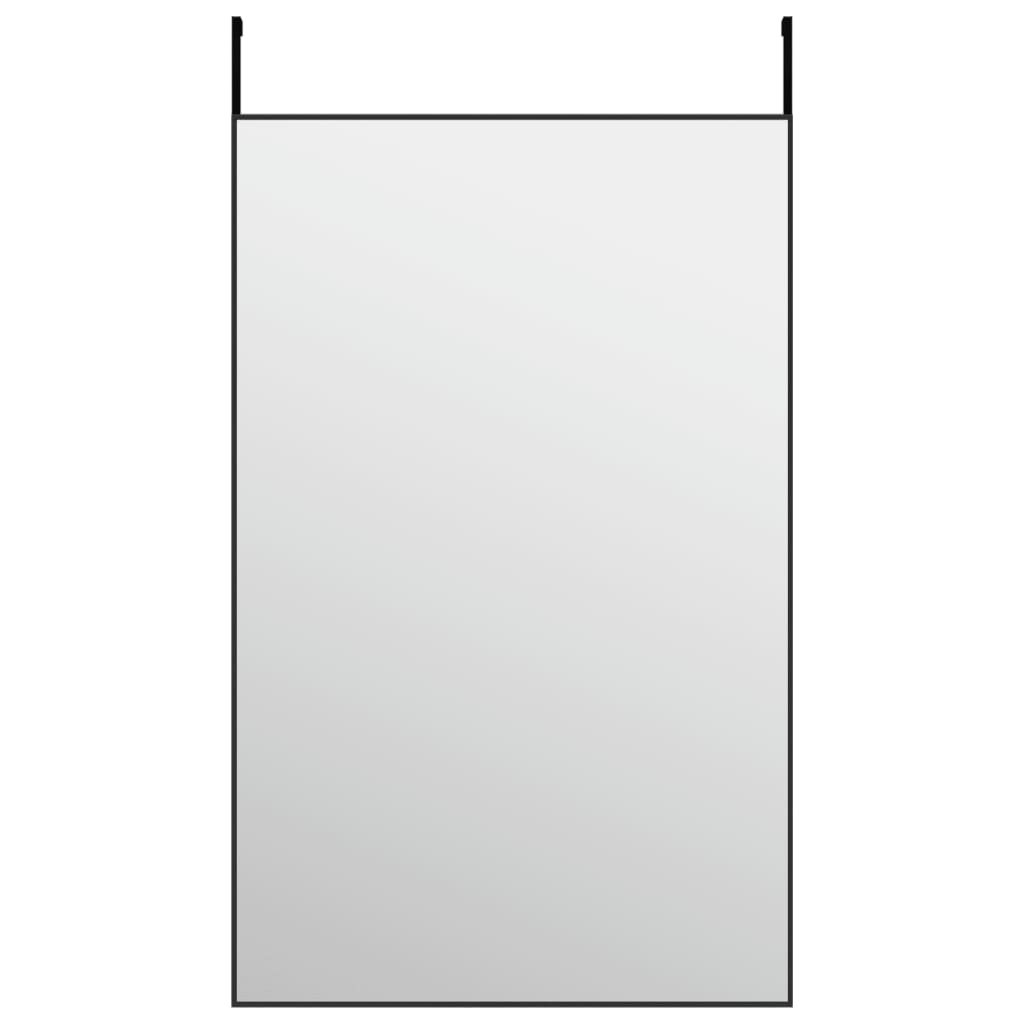 Door Mirror Black 50x80 cm Glass and Aluminium