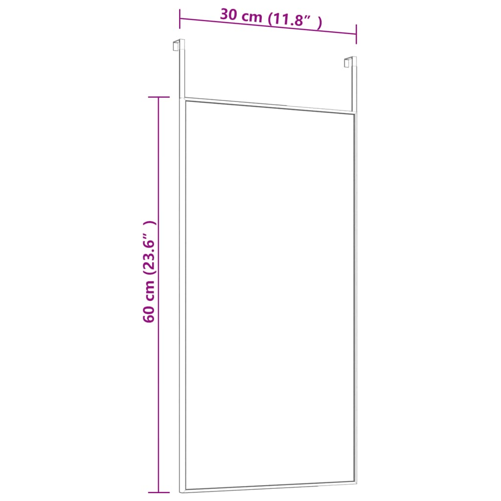 vidaXL Door Mirror Gold 30x60 cm Glass and Aluminium