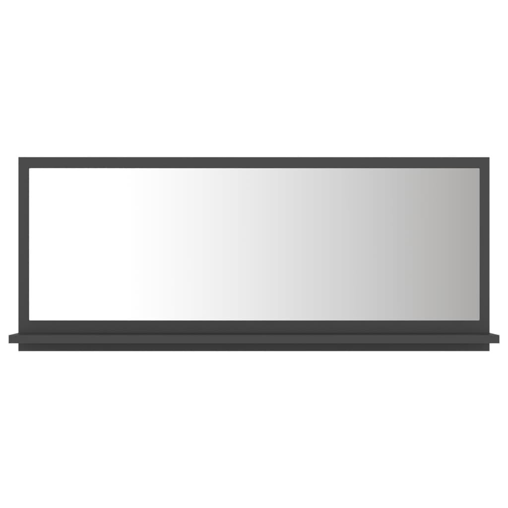 Bathroom Mirror Grey 90x10.5x37 cm Engineered Wood