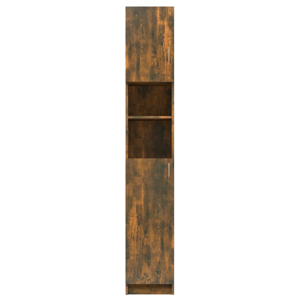 vidaXL Bathroom Cabinet Smoked Oak 32x25.5x190 cm Engineered Wood