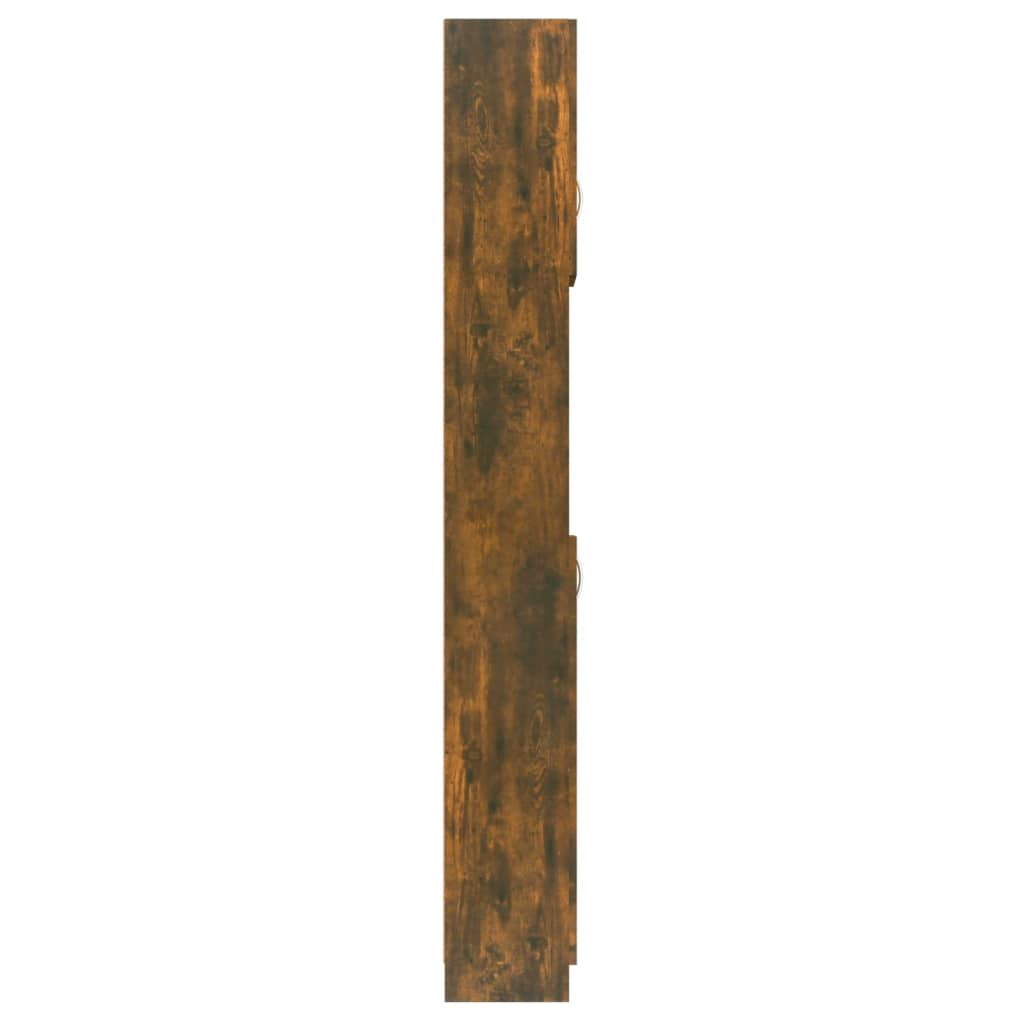 vidaXL Bathroom Cabinet Smoked Oak 32x25.5x190 cm Engineered Wood