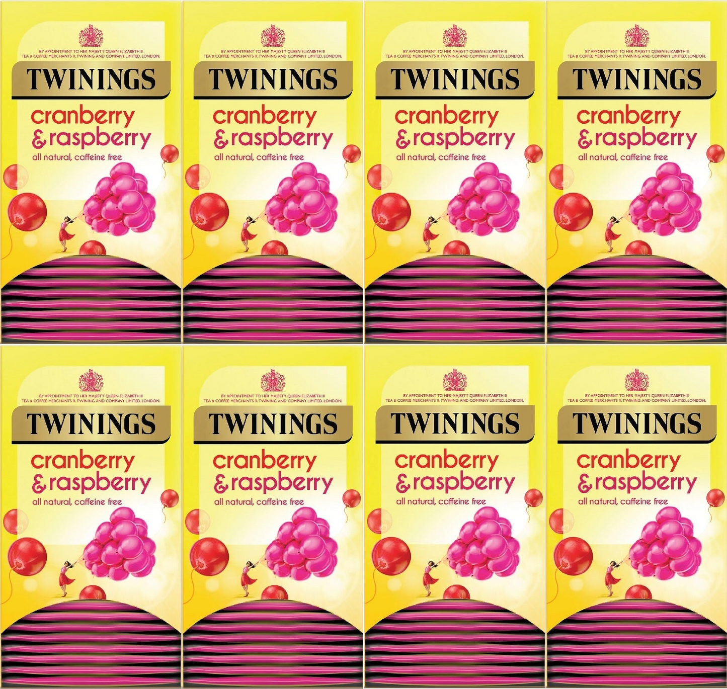 Twinings Cranberry & Raspberry Fruit Tea Bags Individually Enveloped Tagged UK