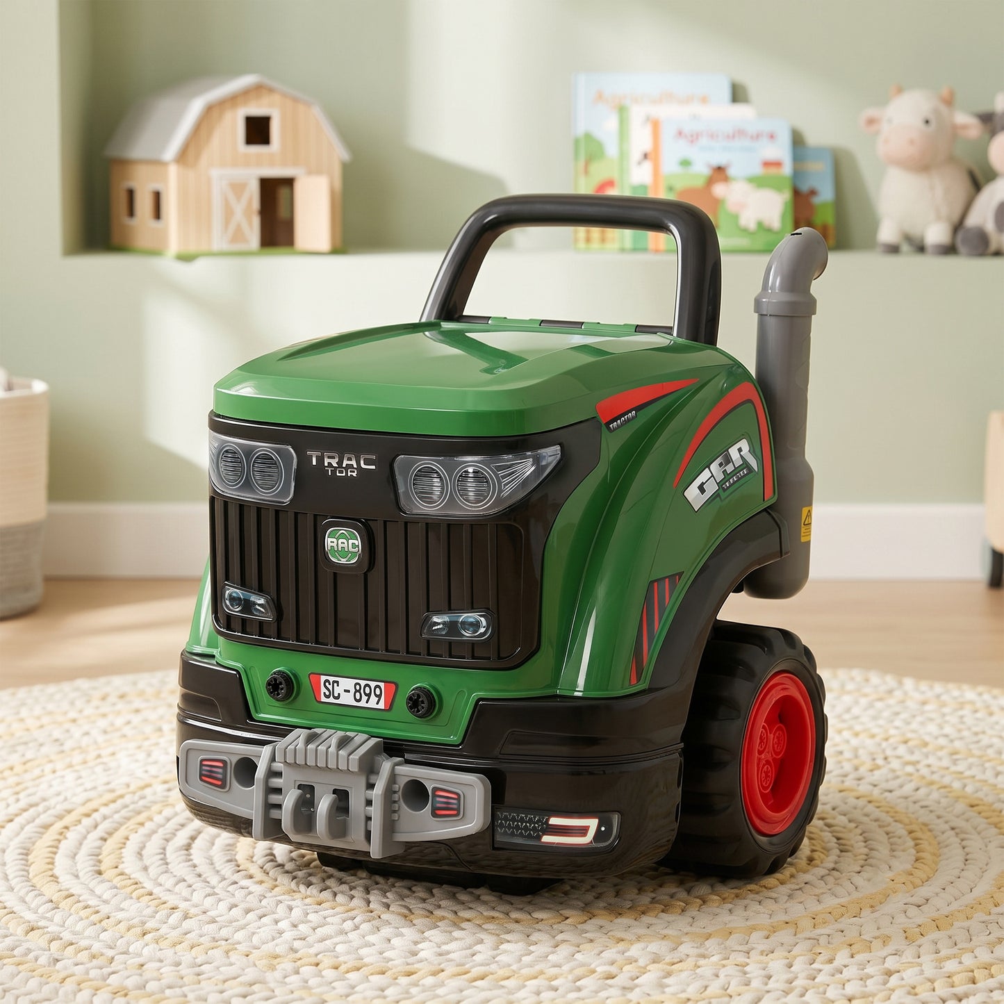 AIYAPLAY Kids Truck Engine Toy, Toy Steering Wheel with Spray, Lights and Sounds, Educational Gifts for 3-6 Years, Green
