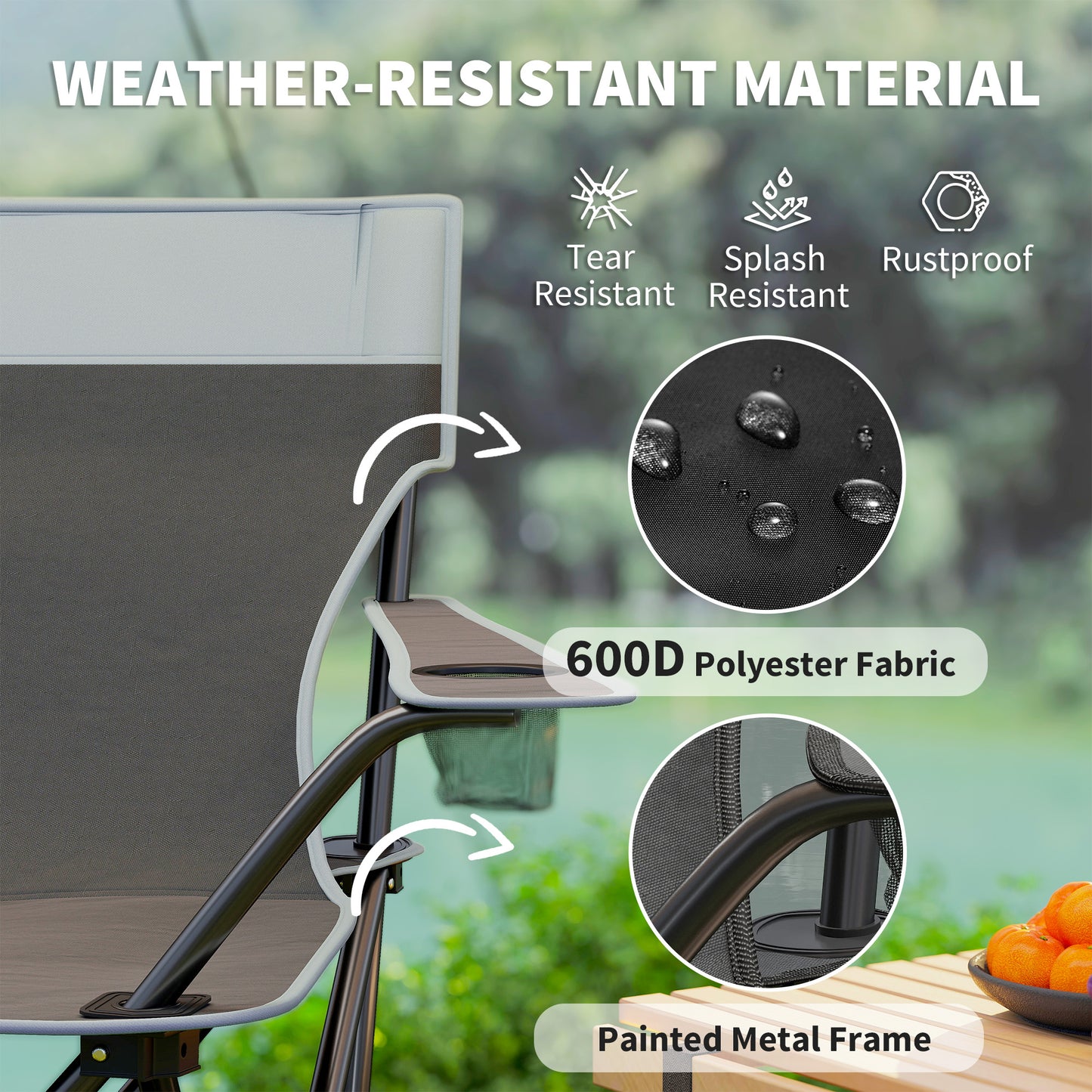 Outsunny Four-Piece Portable Picnic Table Set - Grey