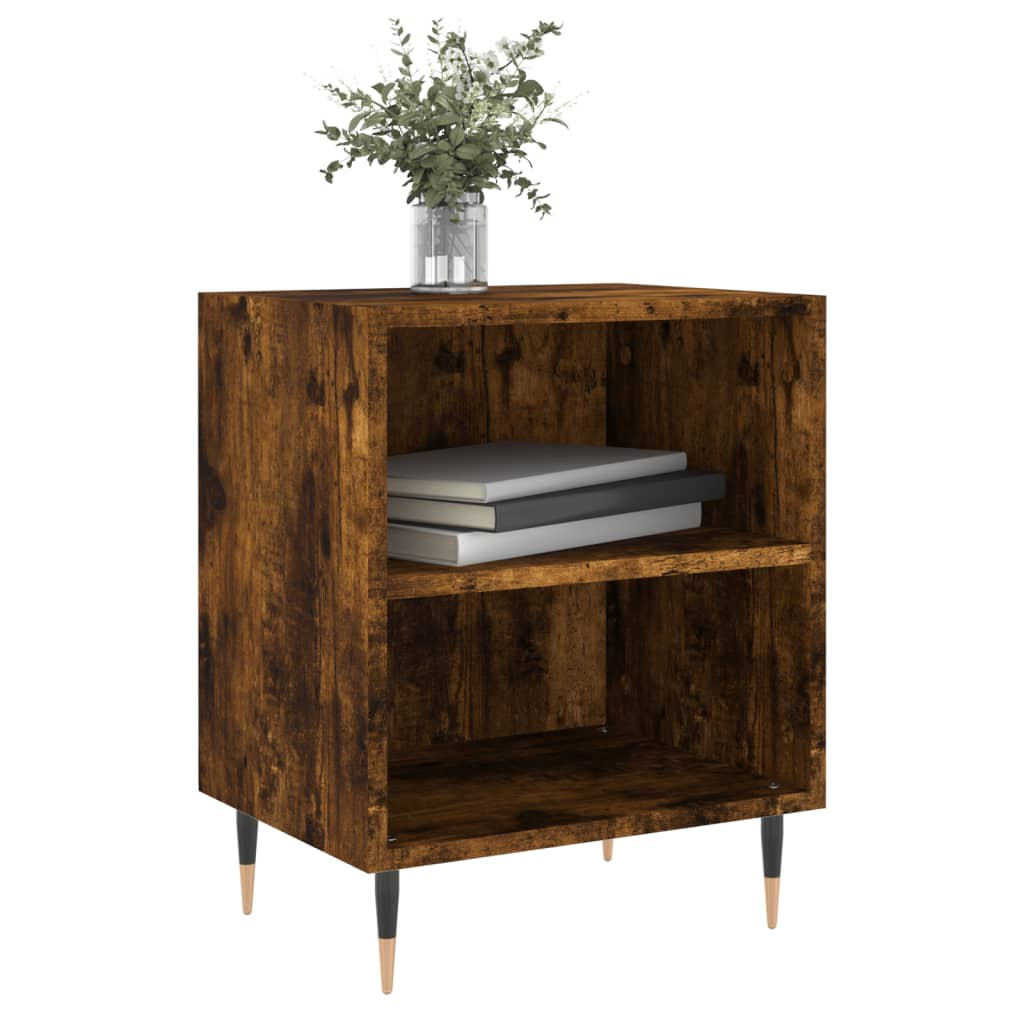Bedside Cabinet Smoked Oak 40x30x50 cm Engineered Wood