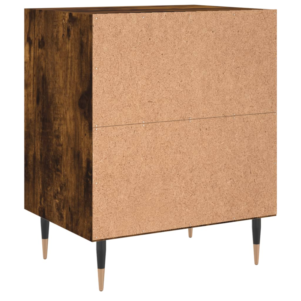 Bedside Cabinet Smoked Oak 40x30x50 cm Engineered Wood