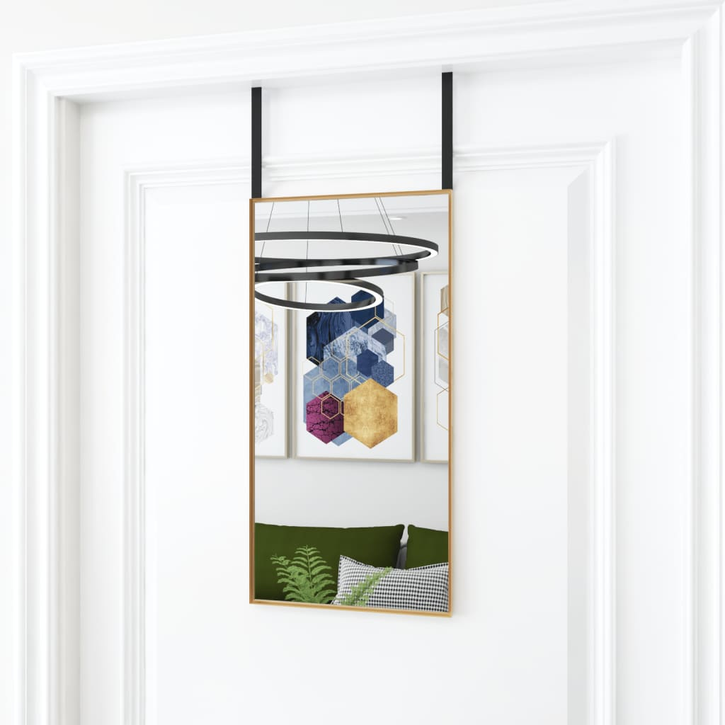 vidaXL Door Mirror Gold 30x60 cm Glass and Aluminium