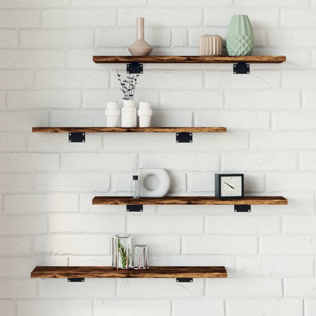 Wall Shelves 4 pcs Smoked Oak 60x10x1.5 cm Engineered Wood