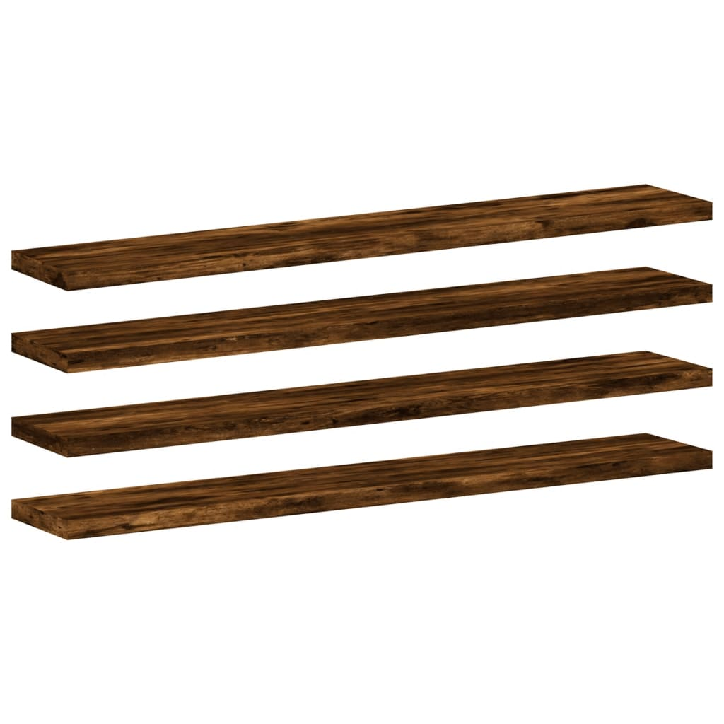 Wall Shelves 4 pcs Smoked Oak 60x10x1.5 cm Engineered Wood