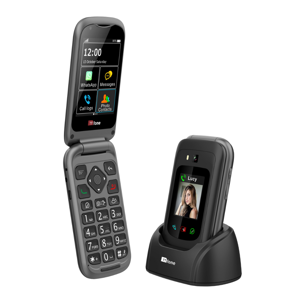TTfone TT970 4G Senior Flip Big Button Mobile with WhatsApp Three SIM