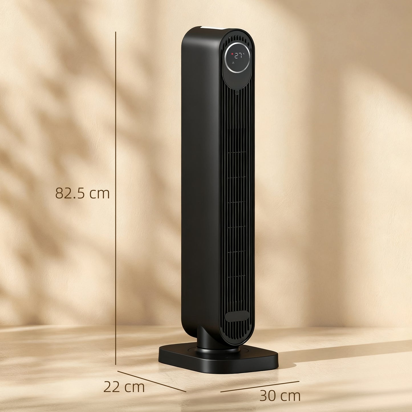 HOMCOM 2000W Ceramic Electric Heater with Fan, Timer, Oscillation - Black