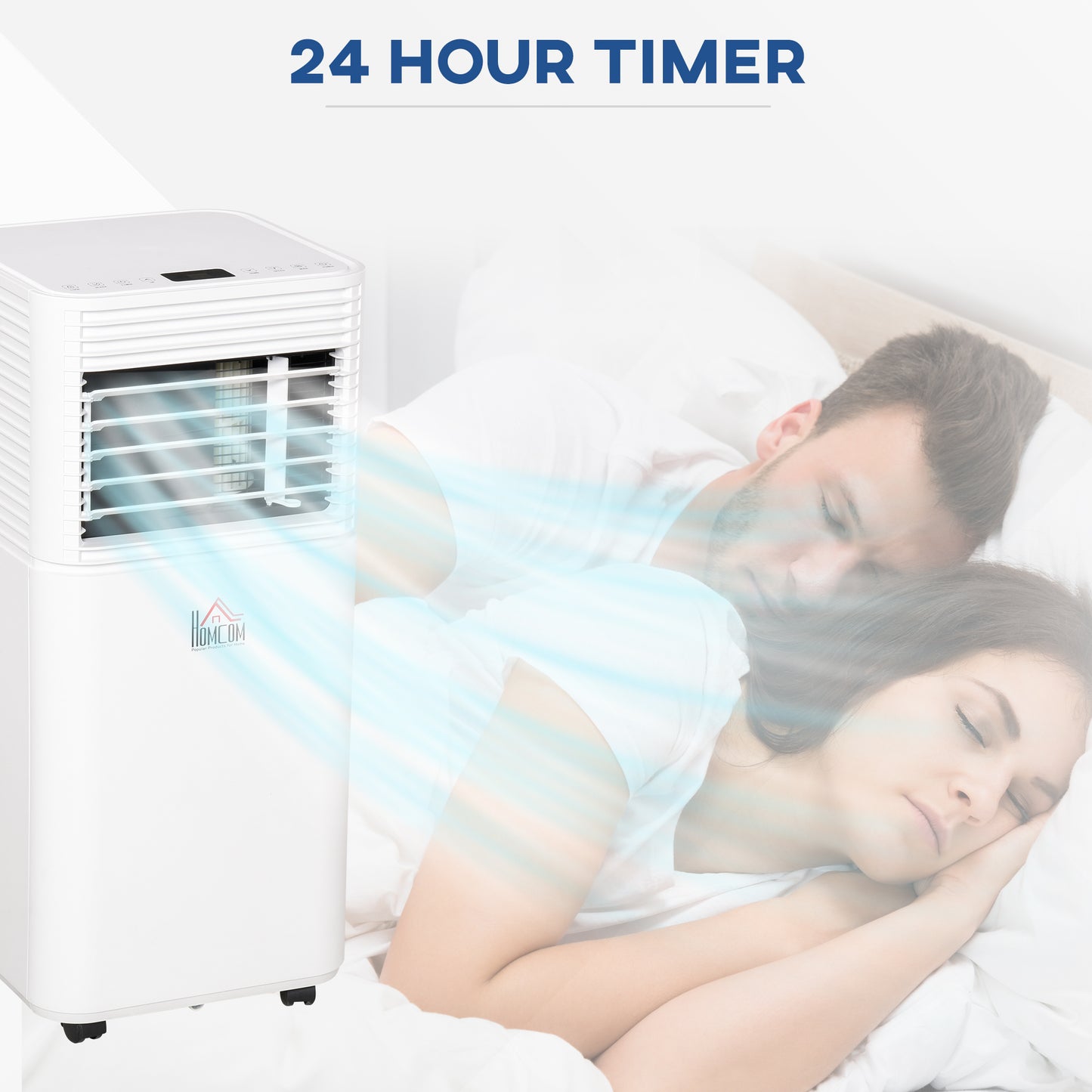 HOMCOM 9000 BTU Portable Air Conditioner for Cooling Dehumidifier Fan, Air Conditioning Unit for Room up to 28m², with Remote, 24H Timer, Window Mount Kit, R290, A Energy Efficiency, 1122W