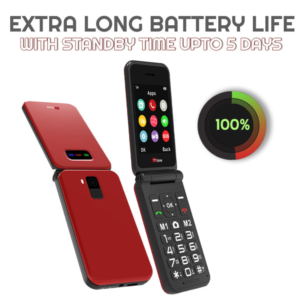 TTfone Red TT760 with USB Cable, Three SIM