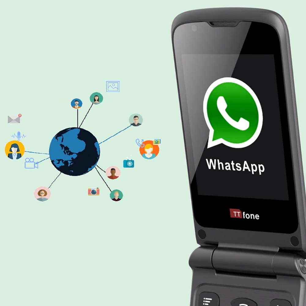 TTfone Titan TT950 Whatsapp Touchscreen Senior Big Button Flip Unlocked Mobile Phone
