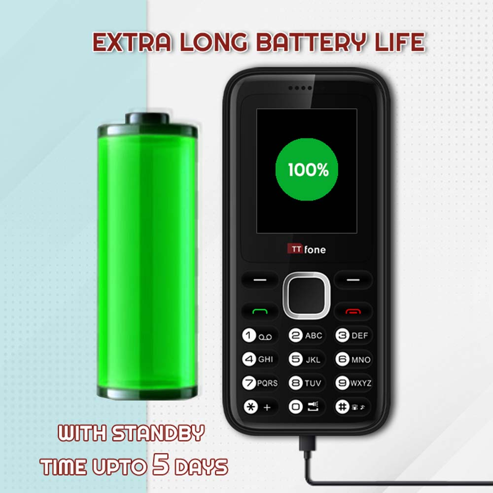 TTfone TT150 Red Dual SIM Mobile with USB Cable, O2 Pay As You Go