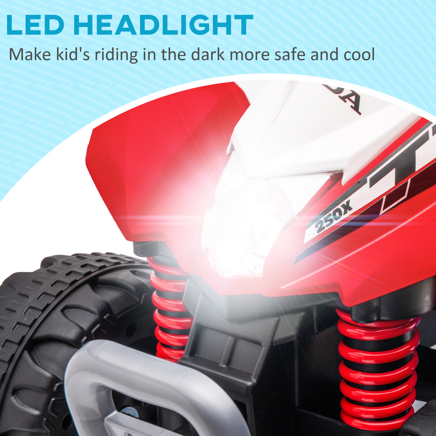 Honda Licensed Electric Ride on Quad Bike 6V ATV Ride On, 4 Pack, for 1.5-3 Years Red | AIYAPLAY