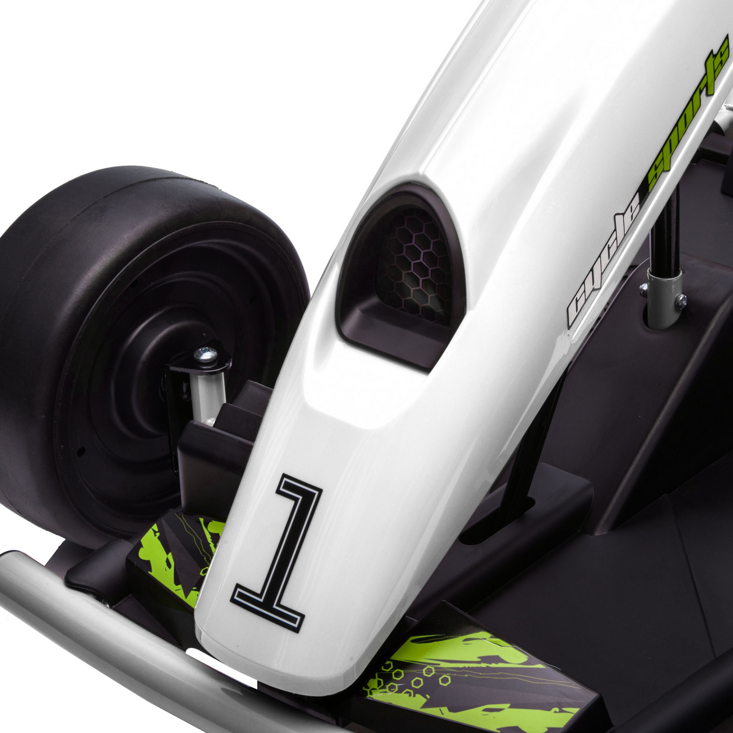 HOMCOM 24V Electric Go Kart for Kids, Drift Ride-On Racing Go Kart with 2 Speeds, for Boys Girls Aged 8-12 Years Old in White