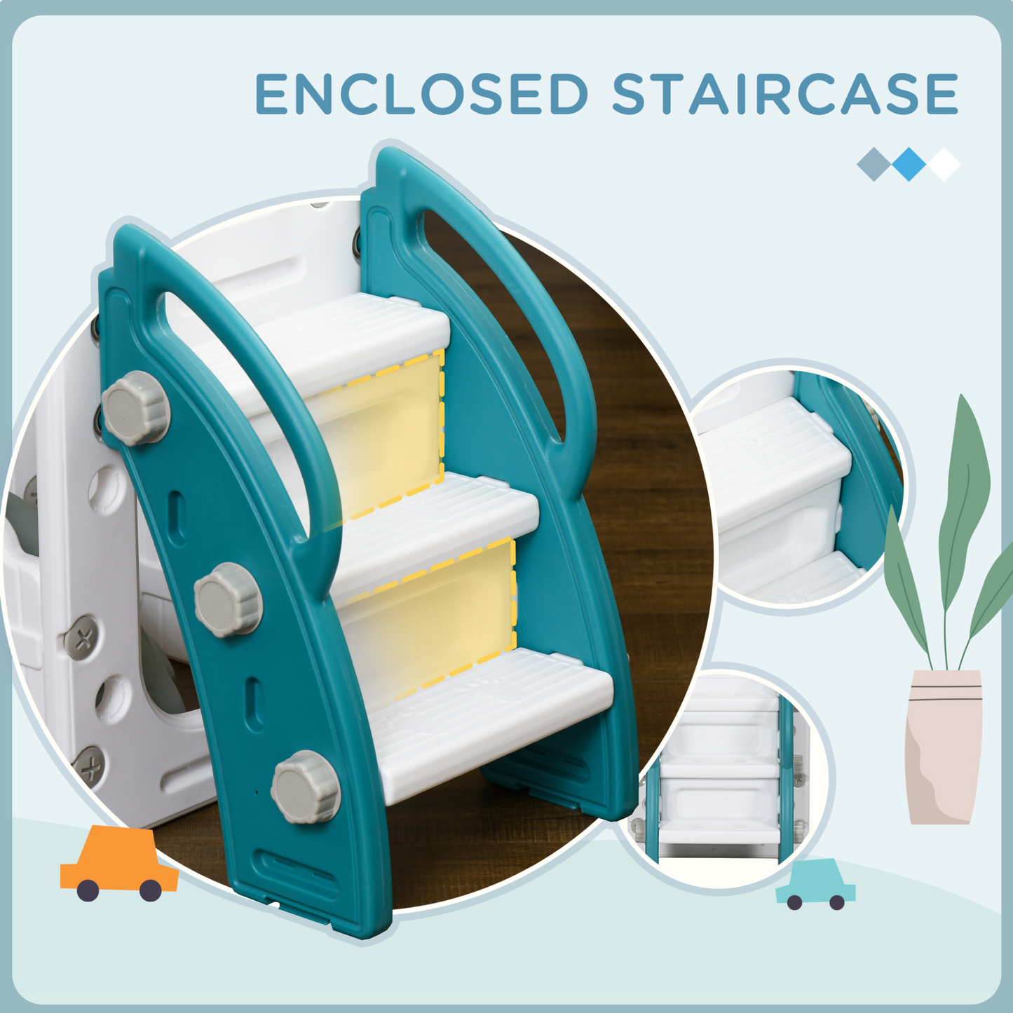 7 in 1 Toddler Slide for 1-3 Years with Basketball Hoop by AIYAPLAY