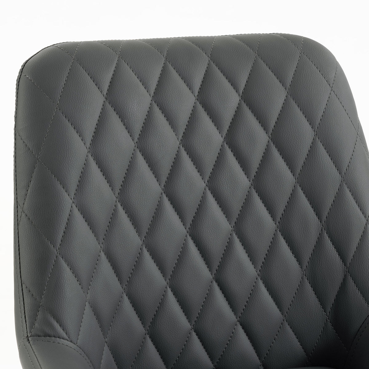 HOMCOM Grey Bar Stools Set of 2, Upholstered Retro Bar and Kitchen Chairs with Back, Swivel Seat, PU, Dark Grey