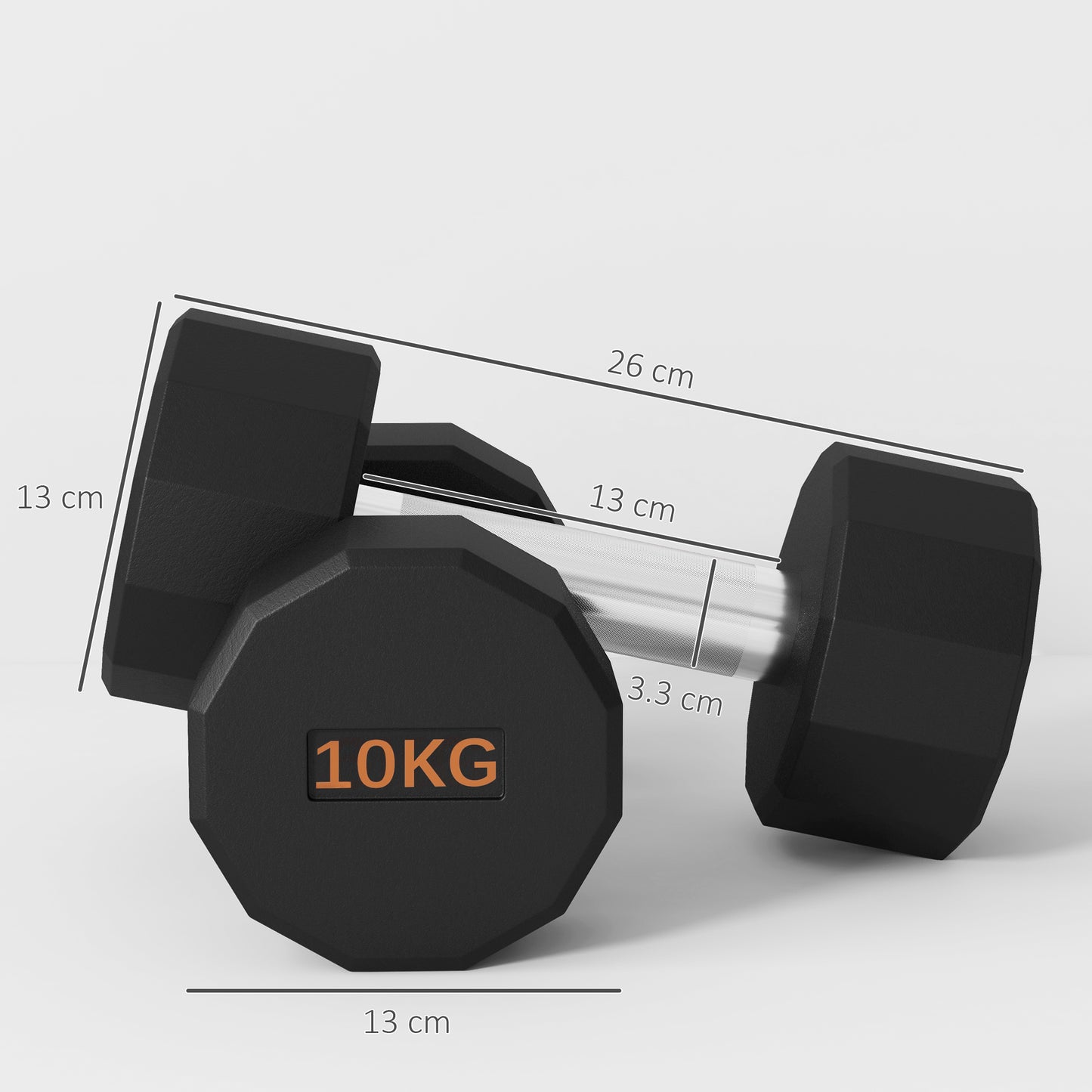 SPORTNOW Dumbbells Weights Set with 12-Sided Shape and Non-Slip Grip for Men Women Home Gym Workout, 2 x 10kg