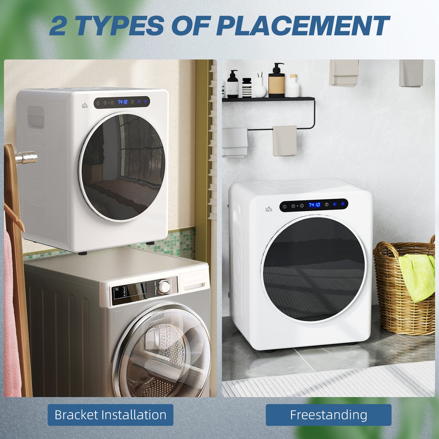 HOMCOM 4kg Compact 40-60'  Tumble Dryer - White