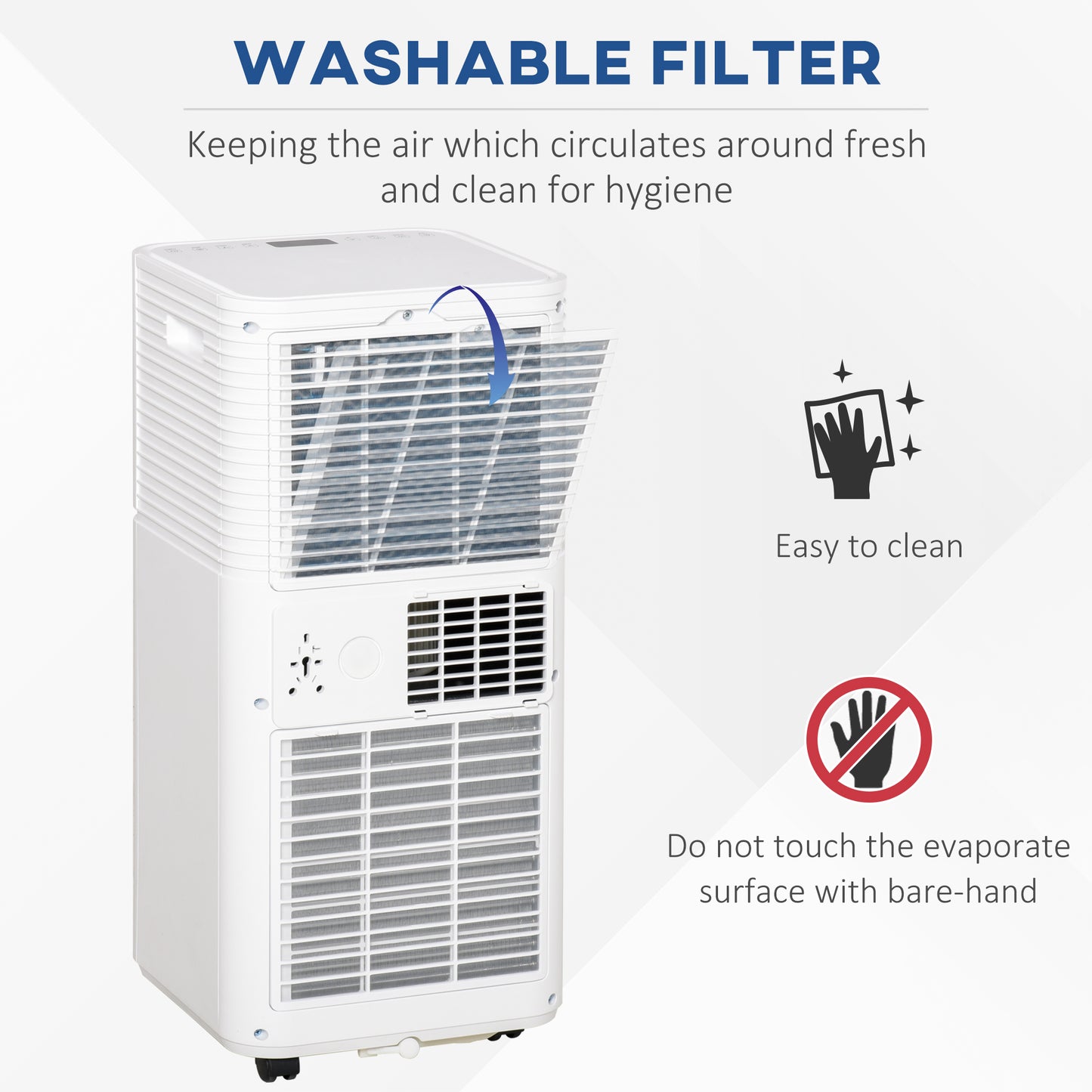 HOMCOM 9000 BTU Portable Air Conditioner for Cooling Dehumidifier Fan, Air Conditioning Unit for Room up to 28m², with Remote, 24H Timer, Window Mount Kit, R290, A Energy Efficiency, 1122W