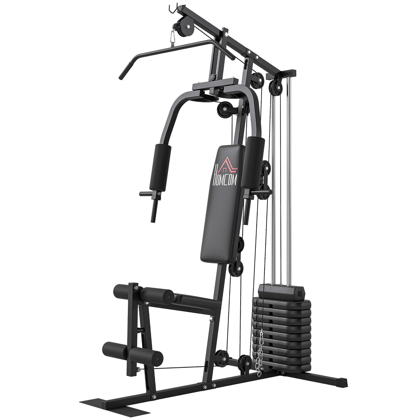 HOMCOM Multifunction Home Gym Machine, with 45kg Weight Stacks, for Strength Training